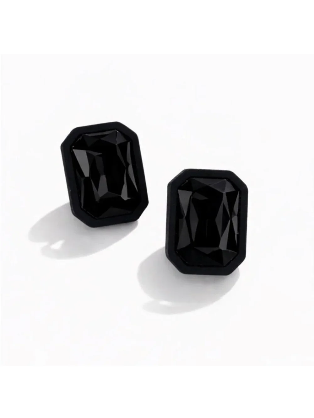 New! Midnight Black Gemstone Post Earrings (1026) NWOT
